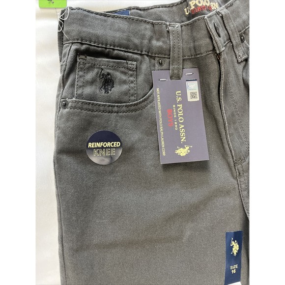 US Polo Assn Reinforced Knee 5 Pocket Straight Big Boys Size 16 Jeans - Picture 4 of 13